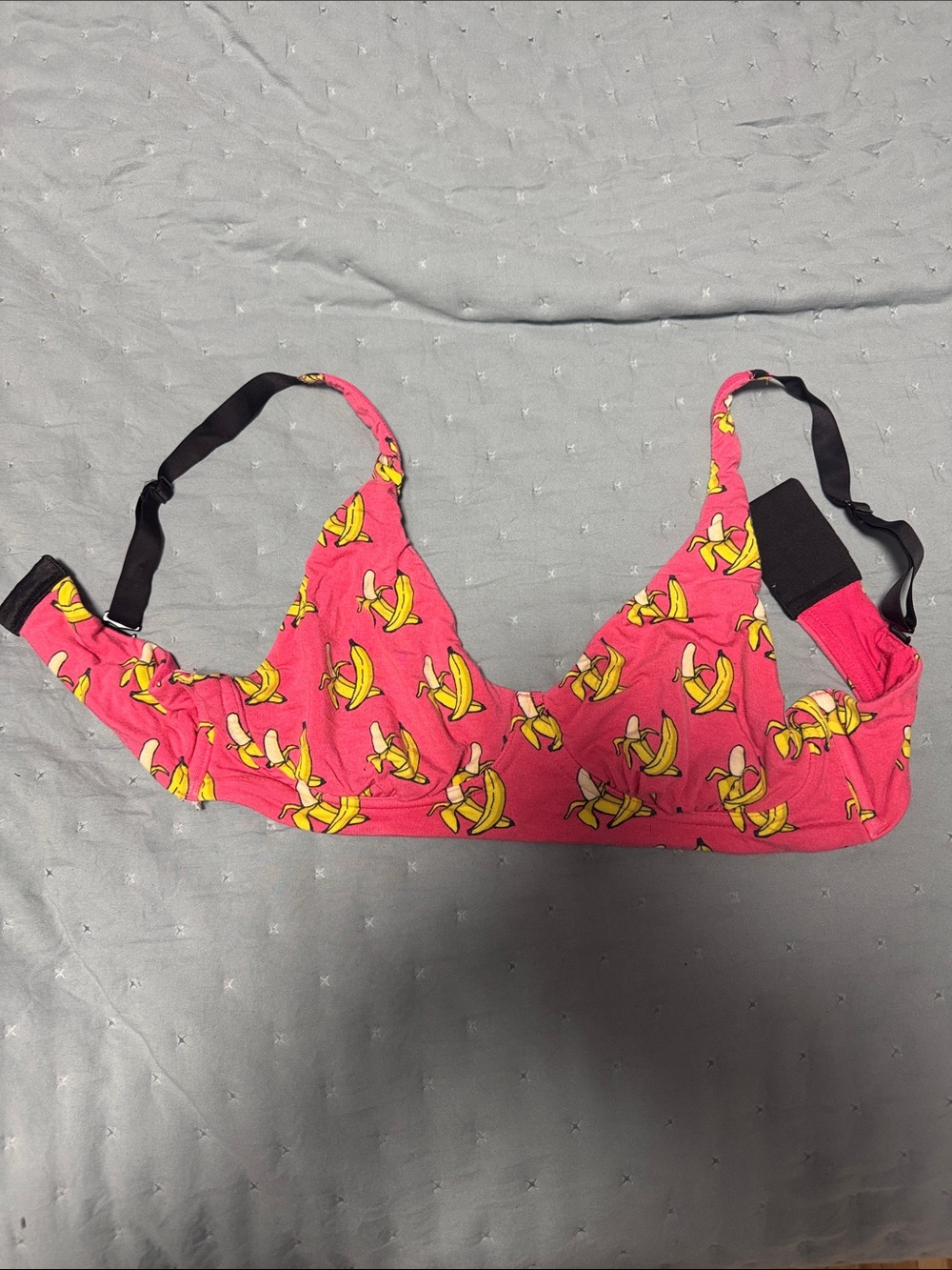 MeUndies Pink Banana-Print Wireless Bralette